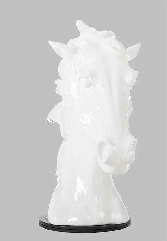 11" White Polyresin Horse Head Sculpture