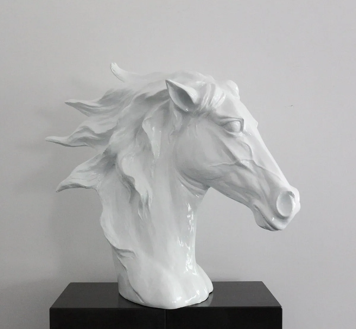 11" White Polyresin Horse Head Sculpture