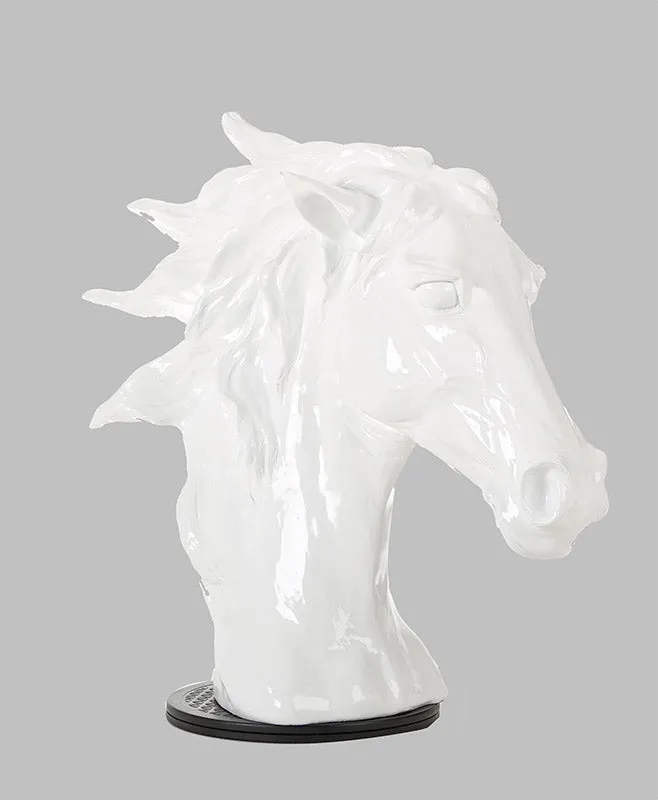 11" White Polyresin Horse Head Sculpture