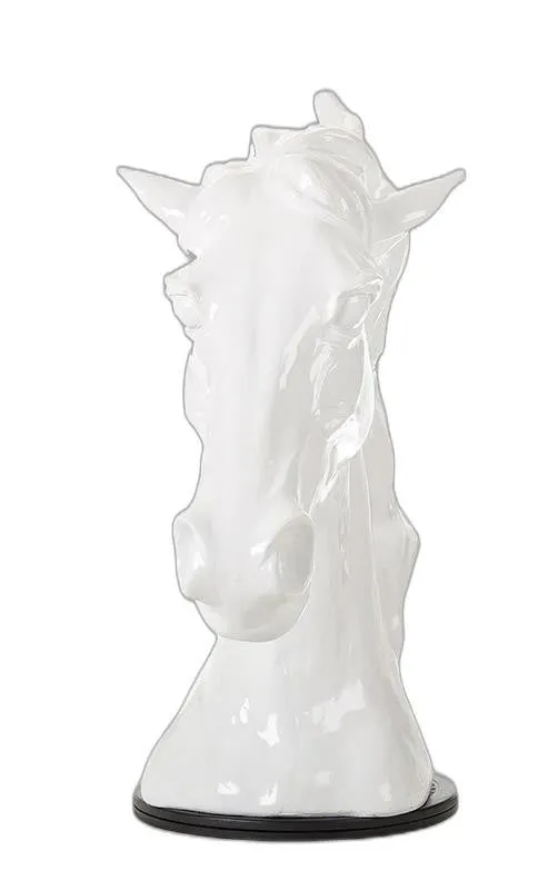 11" White Polyresin Horse Head Sculpture