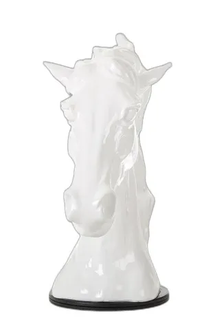 11" White Polyresin Horse Head Sculpture