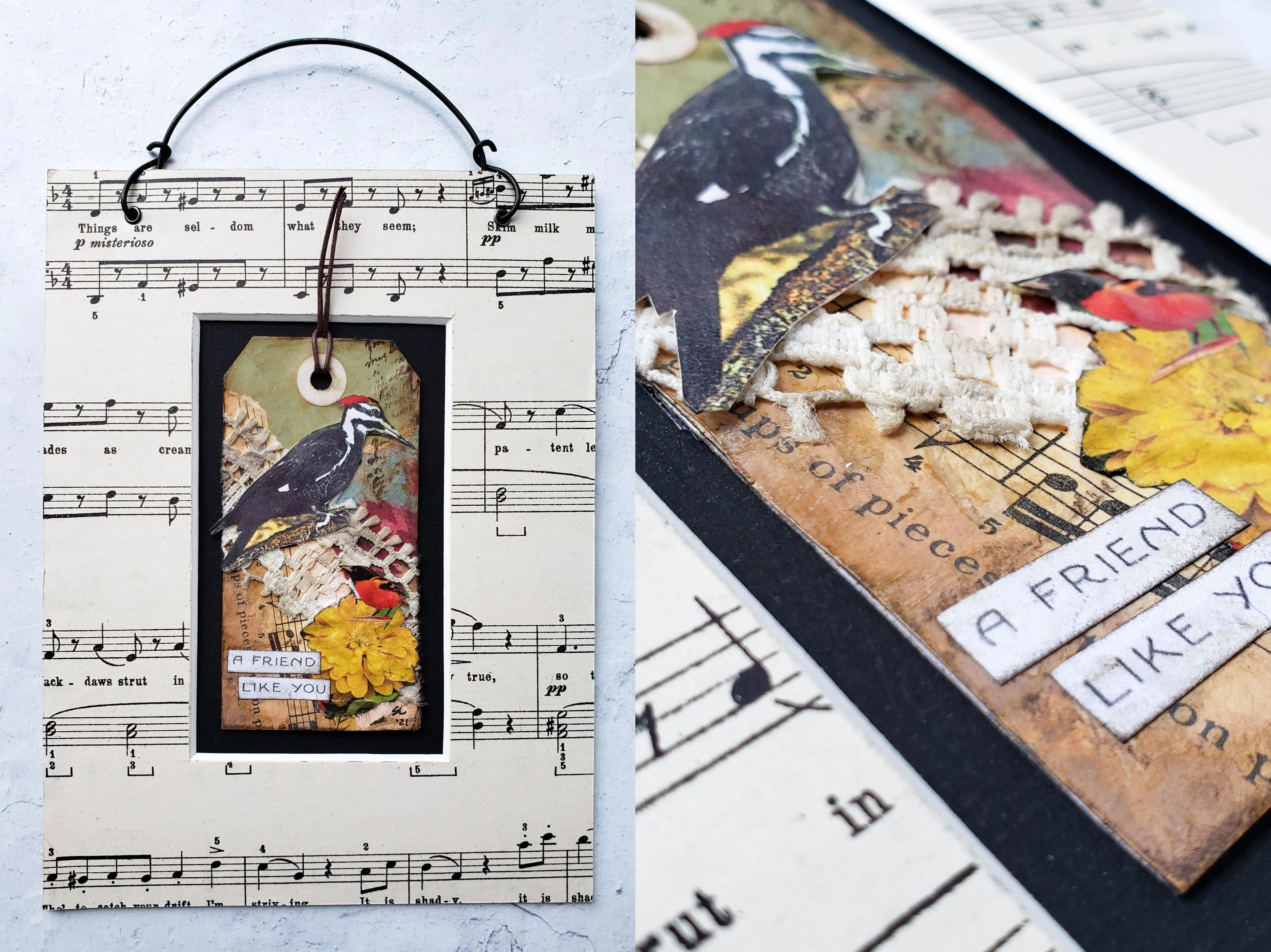 12 "Birds of Song" Collages by Sandra Eckert