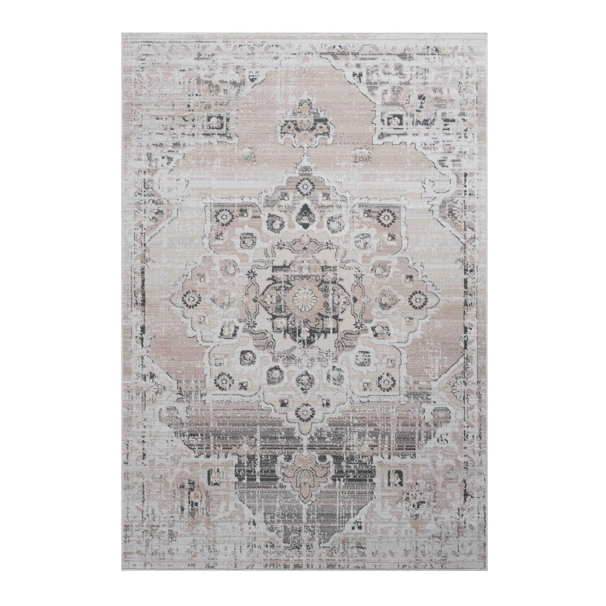 6X9 Cream/Beige /Medallion Non-Shedding Living Room Bedroom Dining Home Office Stylish and Stain Resistant Area Rug