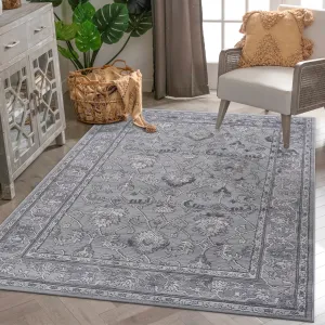 8X10 Grey/Oriental Non-Shedding Living Room Bedroom Dining Home Office Stylish and Stain Resistant Area Rug