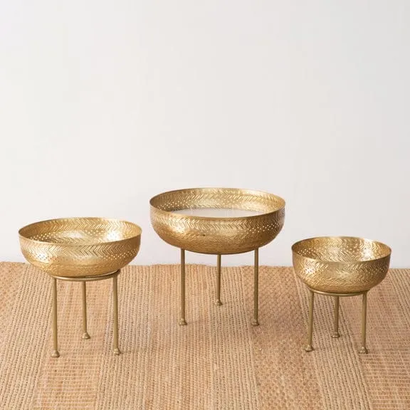Adore Metal Urli bowls [Set of 3]