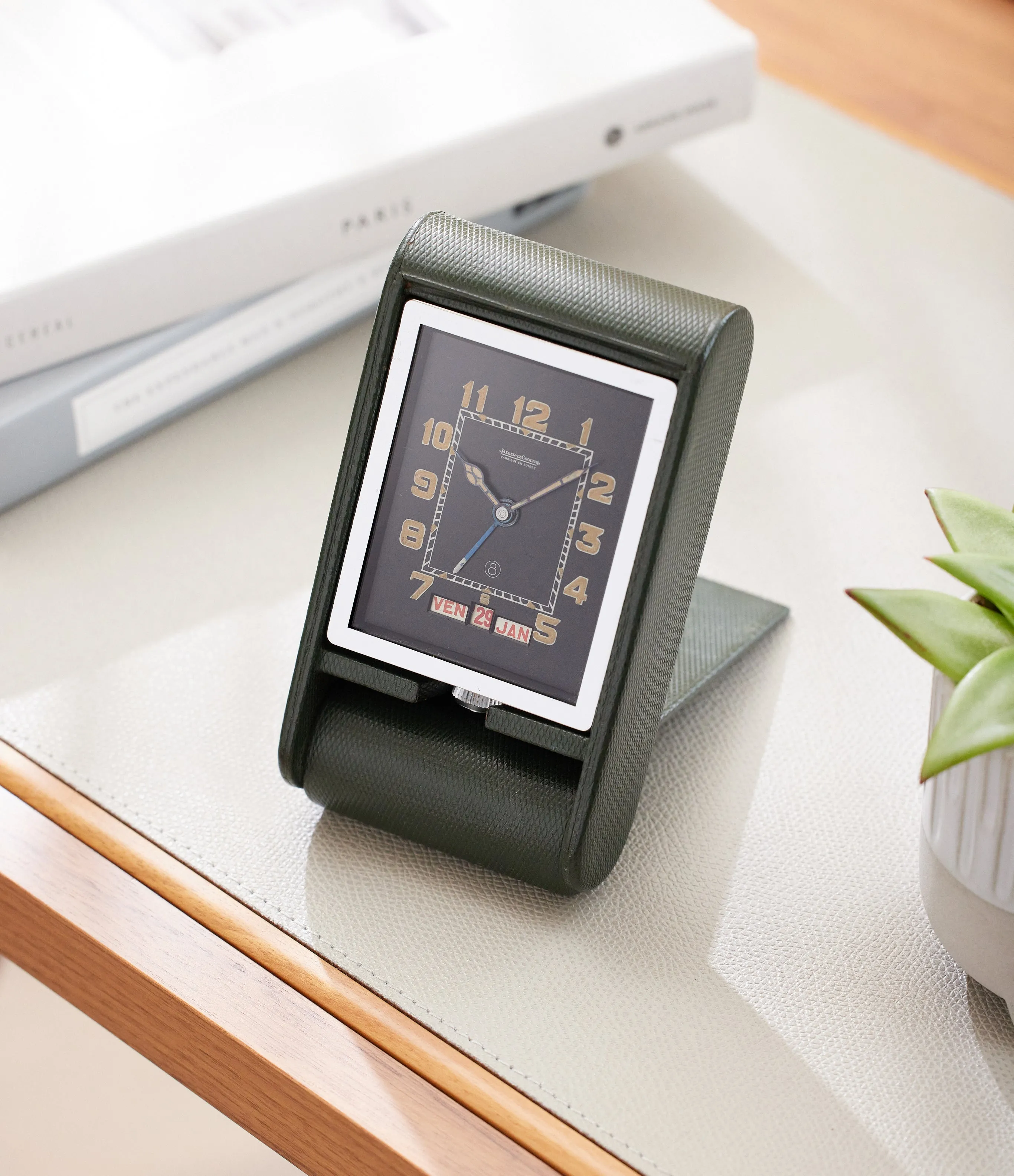 Ados Triple Calendar | Steel & Green Leather