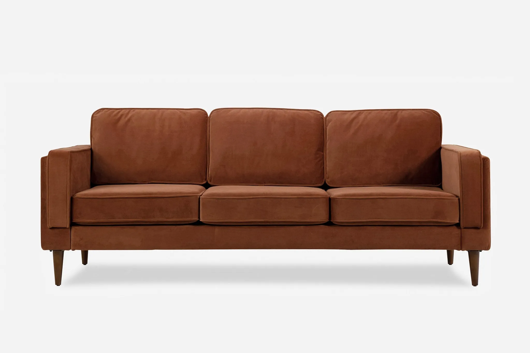 Albany 87" Sofa  Modern Memory Foam Sofa in Velvet or Vegan Leather by Albany Park by Couch.com