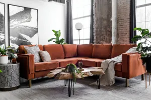 Albany Corner Sectional (Rust Velvet) by Couch.com