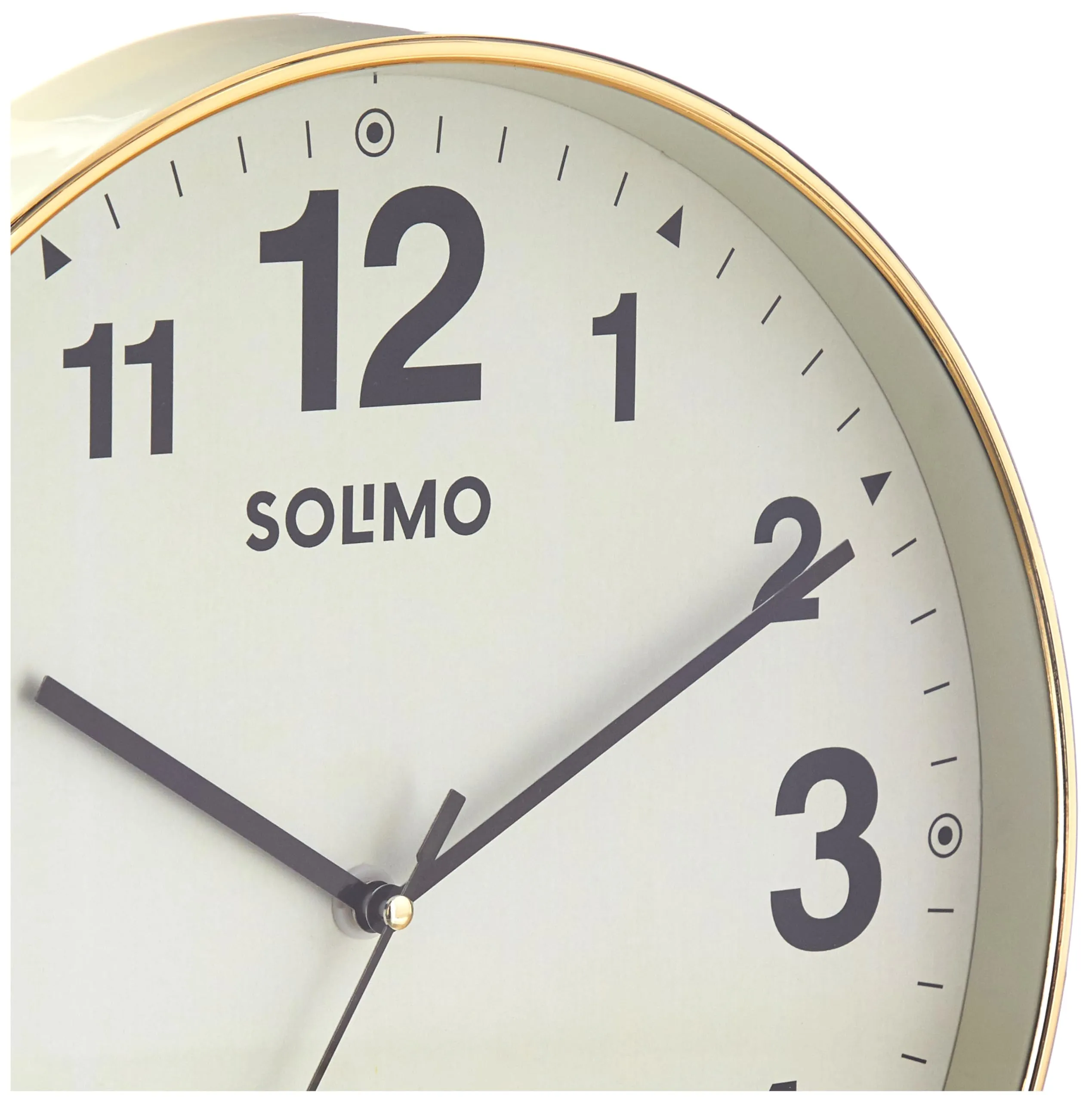 Amazon Brand - Solimo Round Office Analog Wall Clock | Plastic | Silent Sweep Movement | 12 Inch | Ivory