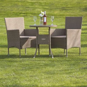 Archie Outdoor Patio Seating Set 2 Chairs and 1 Table Set (Cream)