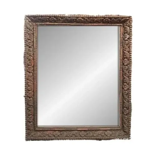 Art'eque - Antique Teakwood Mirror Frame - Artistic Reflection, Multicolor, W 142 x H 175 cm