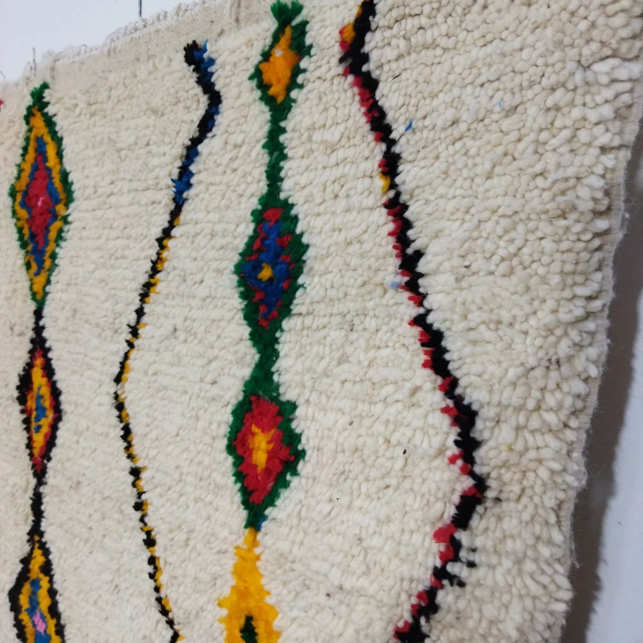 Authentic Colorful Rug 5x8 Ft - Moroccan Wool Berber Carpet
