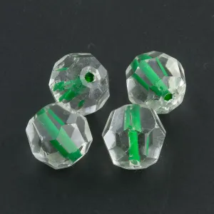 b11-gr-0796 Vintage German crystal rounds. 11mm. Pkg of 4