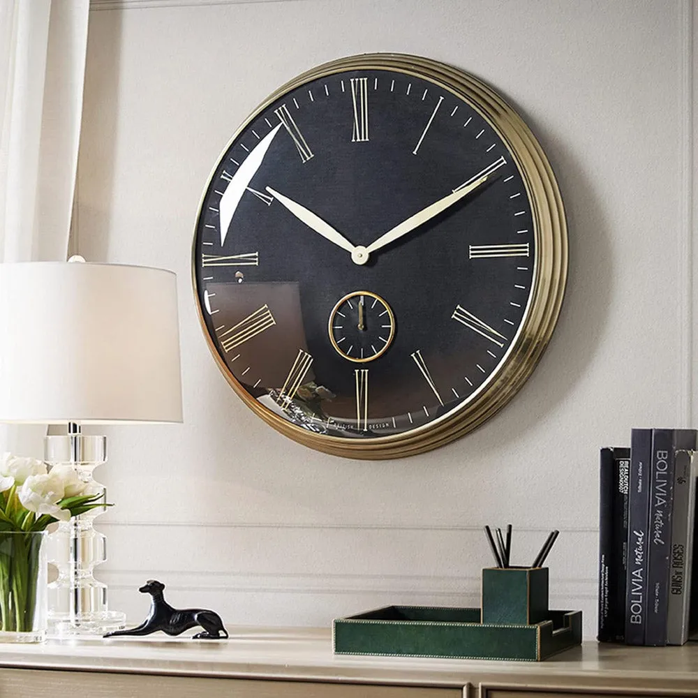 Baker and brown clock black/brass