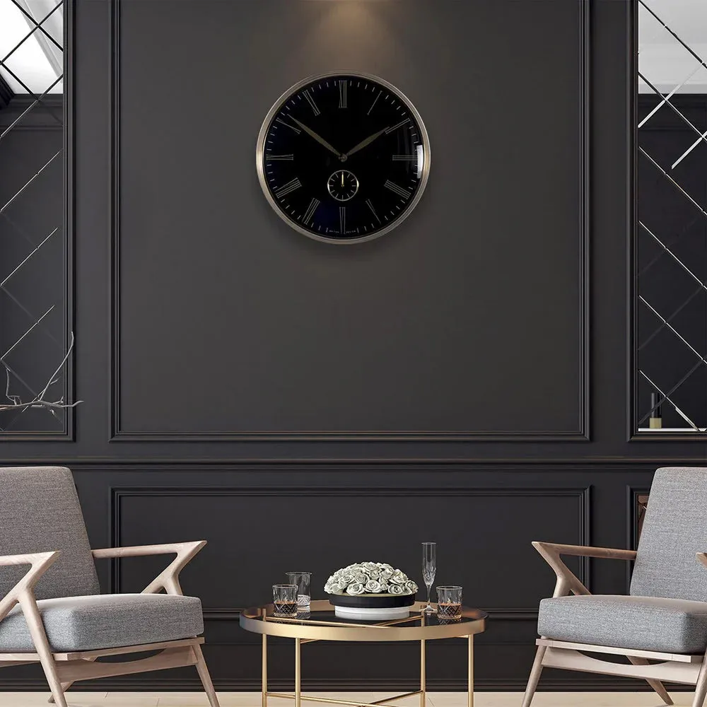 Baker and brown clock black/brass