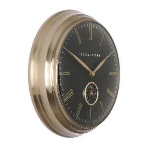 Baker and brown clock black/brass