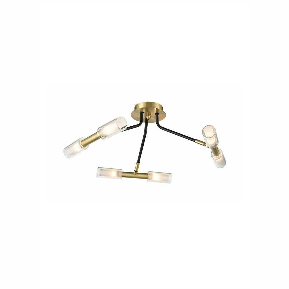 Baton 6/10Lt Indoor Semi Flush Ceiling Light - Bronze Finish