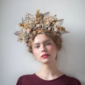 Big vintage peony flower headband