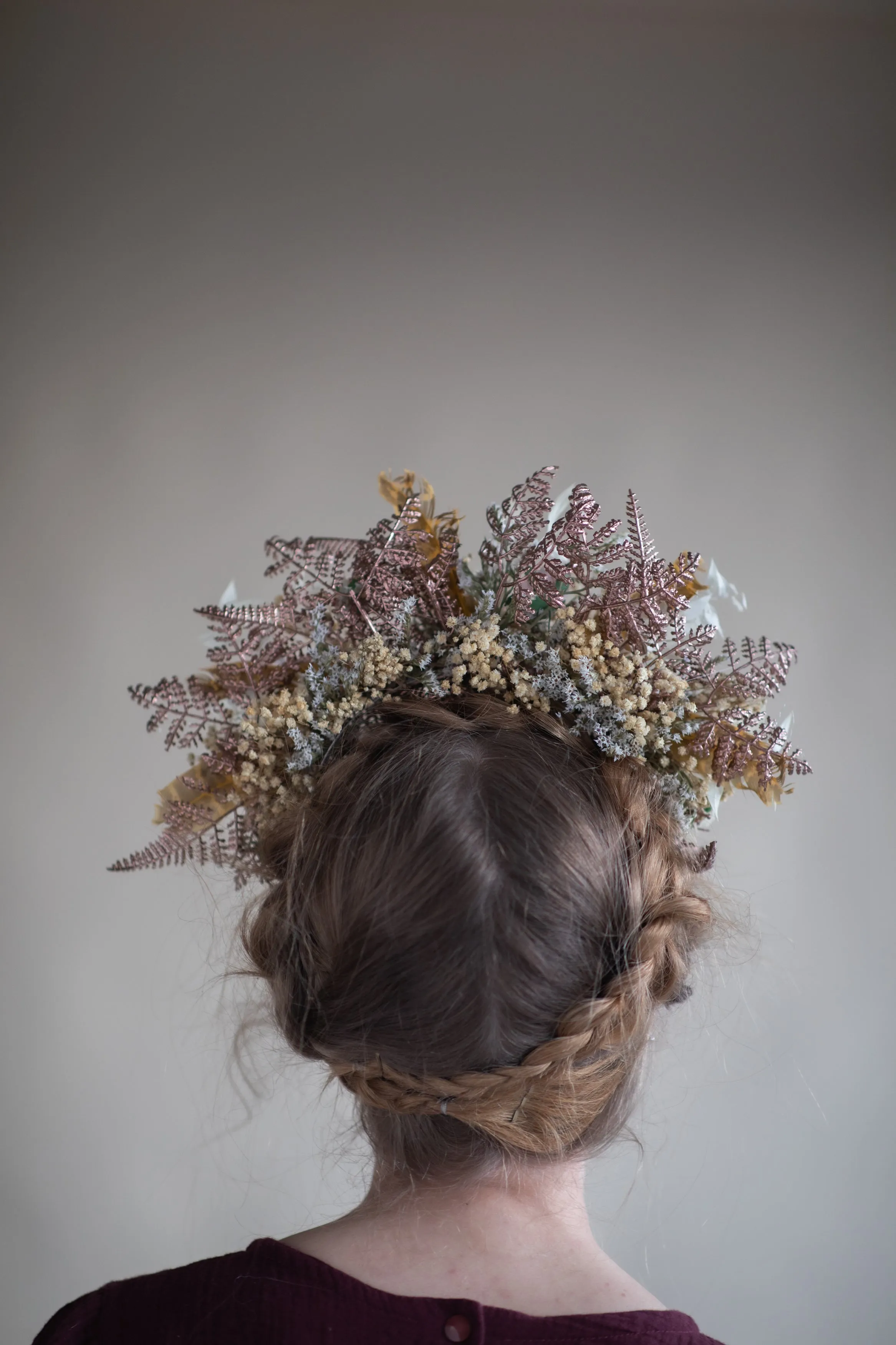 Big vintage peony flower headband