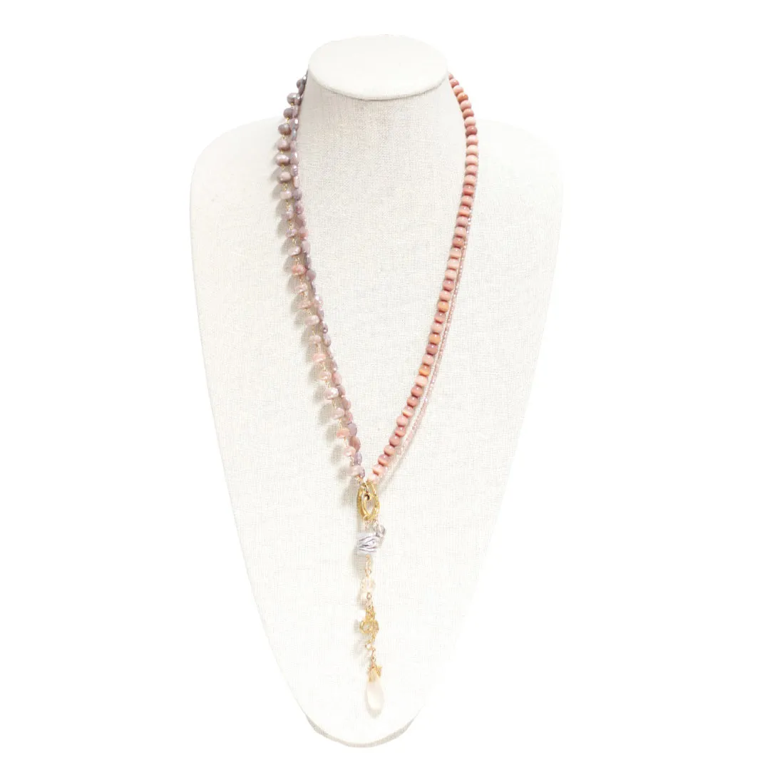 BITTERSWEET DESIGNS - COATED MOONSTONE FLANEUR NECKLACE