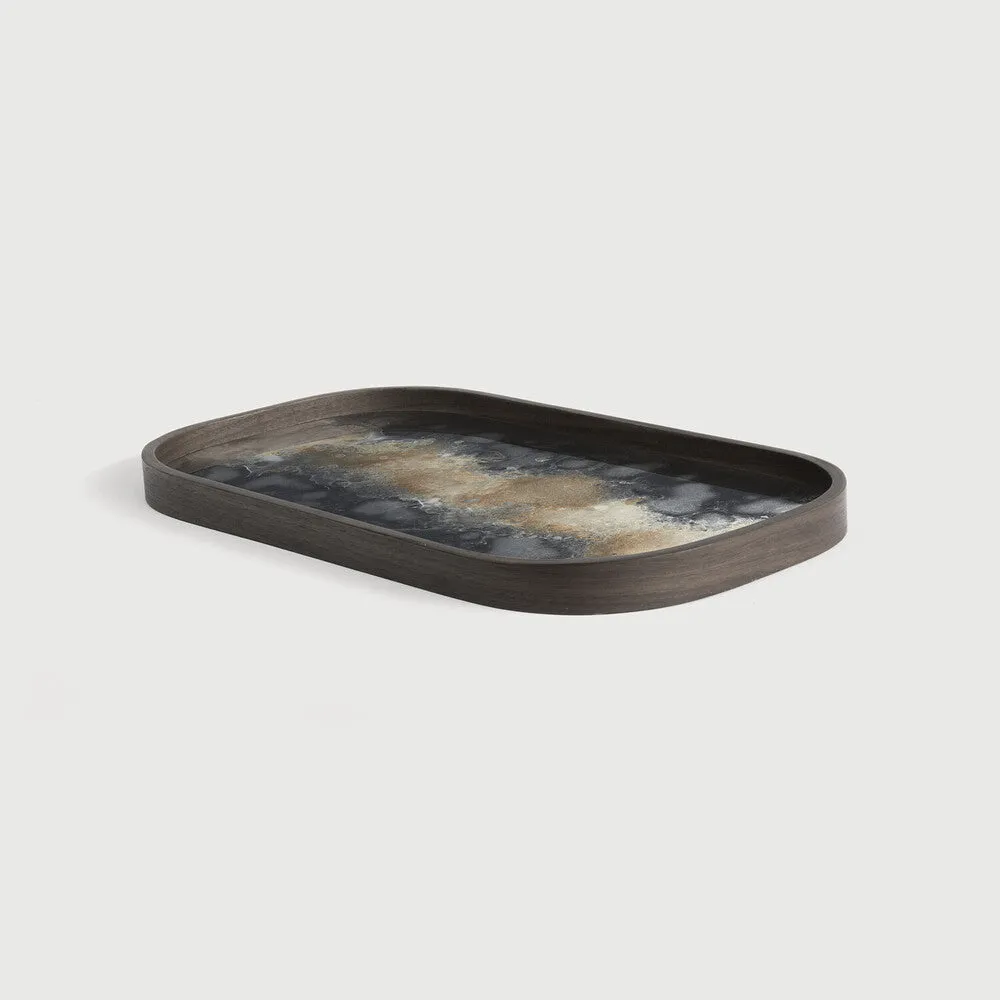Black Organic Glass Valet Tray