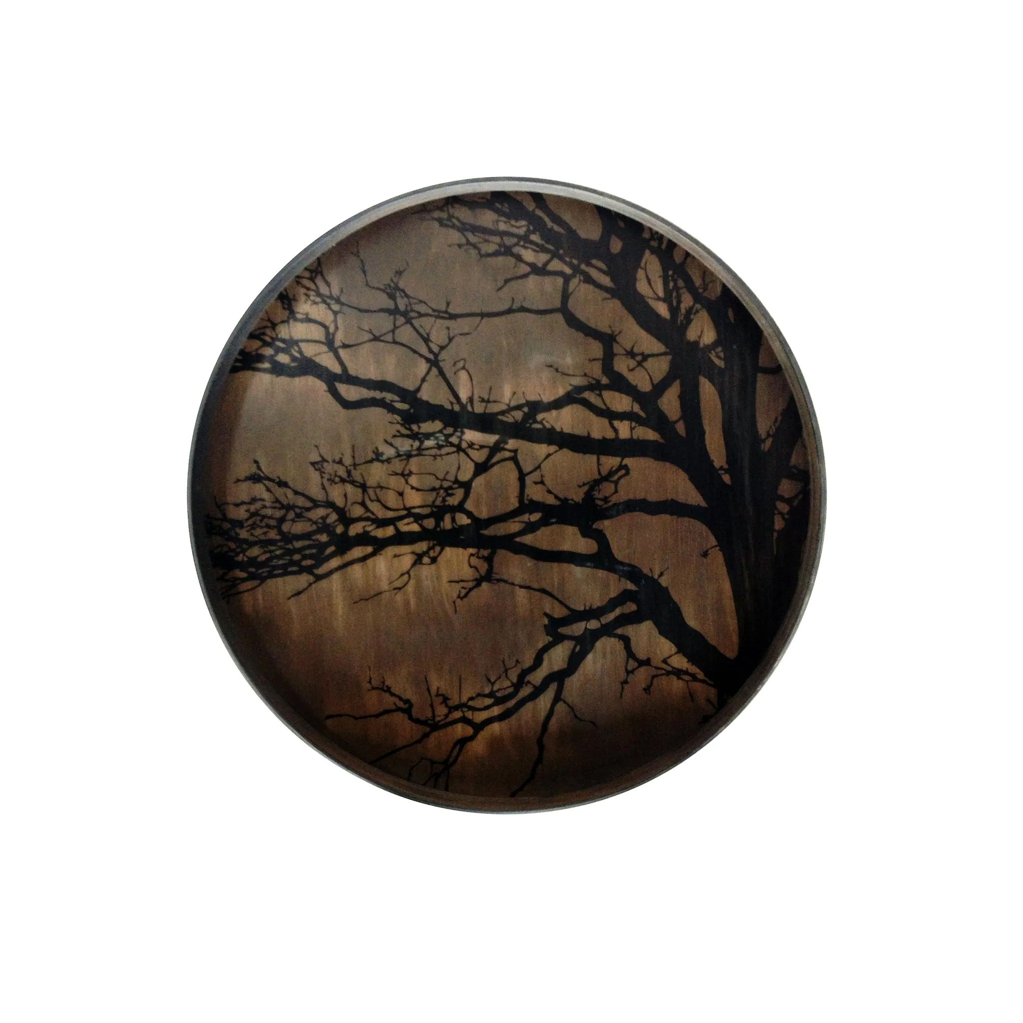 Black Tree Wooden Tray 24 x 24 x 2