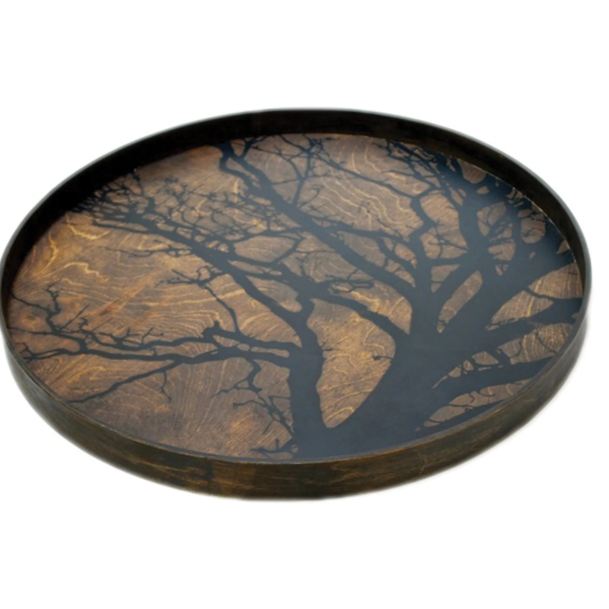 Black Tree Wooden Tray 24 x 24 x 2