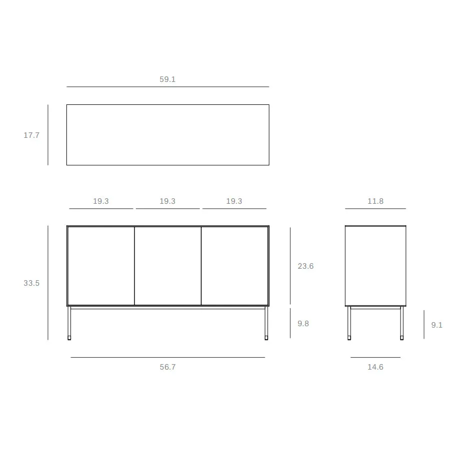 Blackbird 3-Door Sideboard