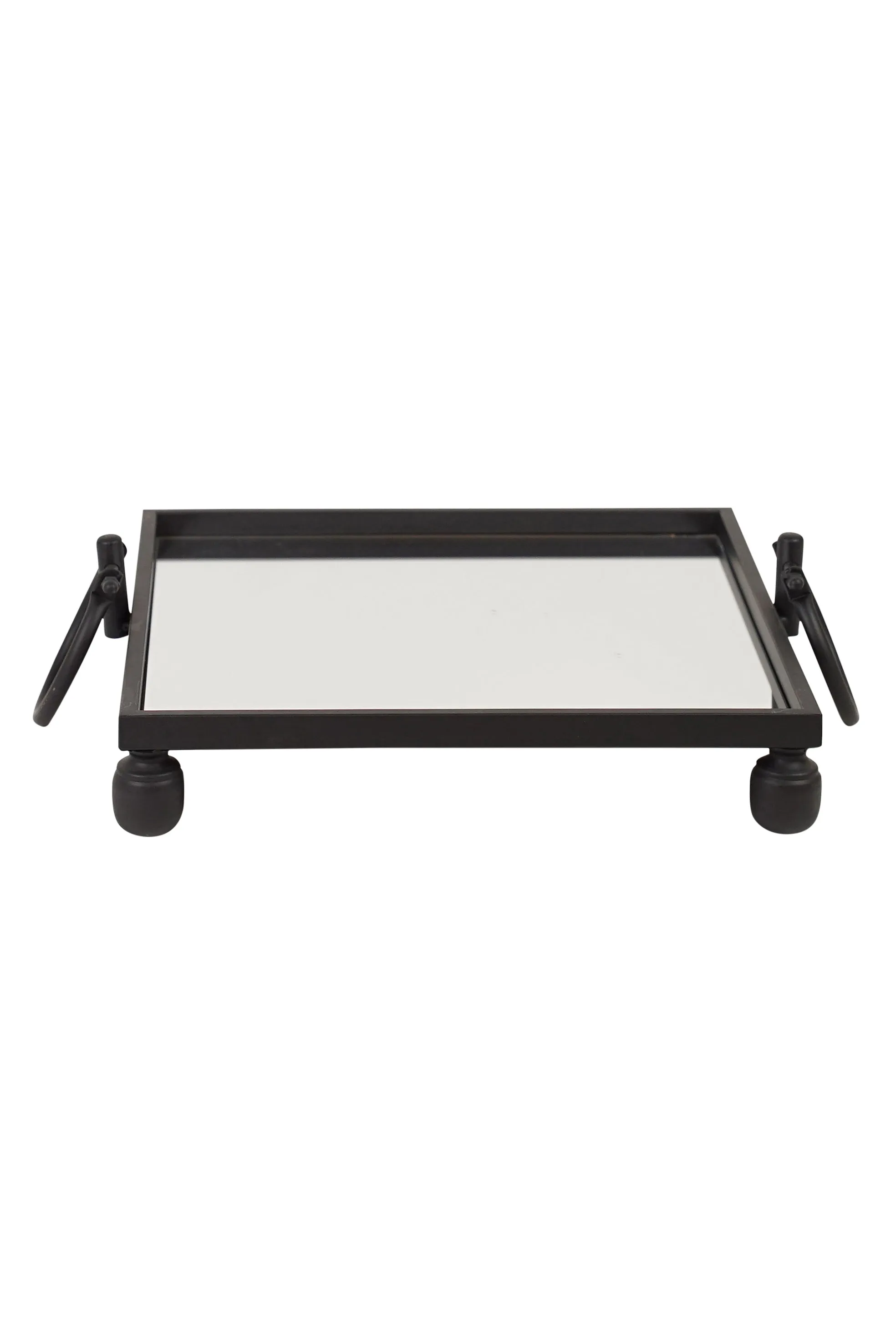Blair Black Iron and Mirror Tray - Square