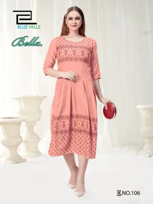 Blue Hills Presents Bella Vol 1 Rayon Fancy Designer Kurtis Collection