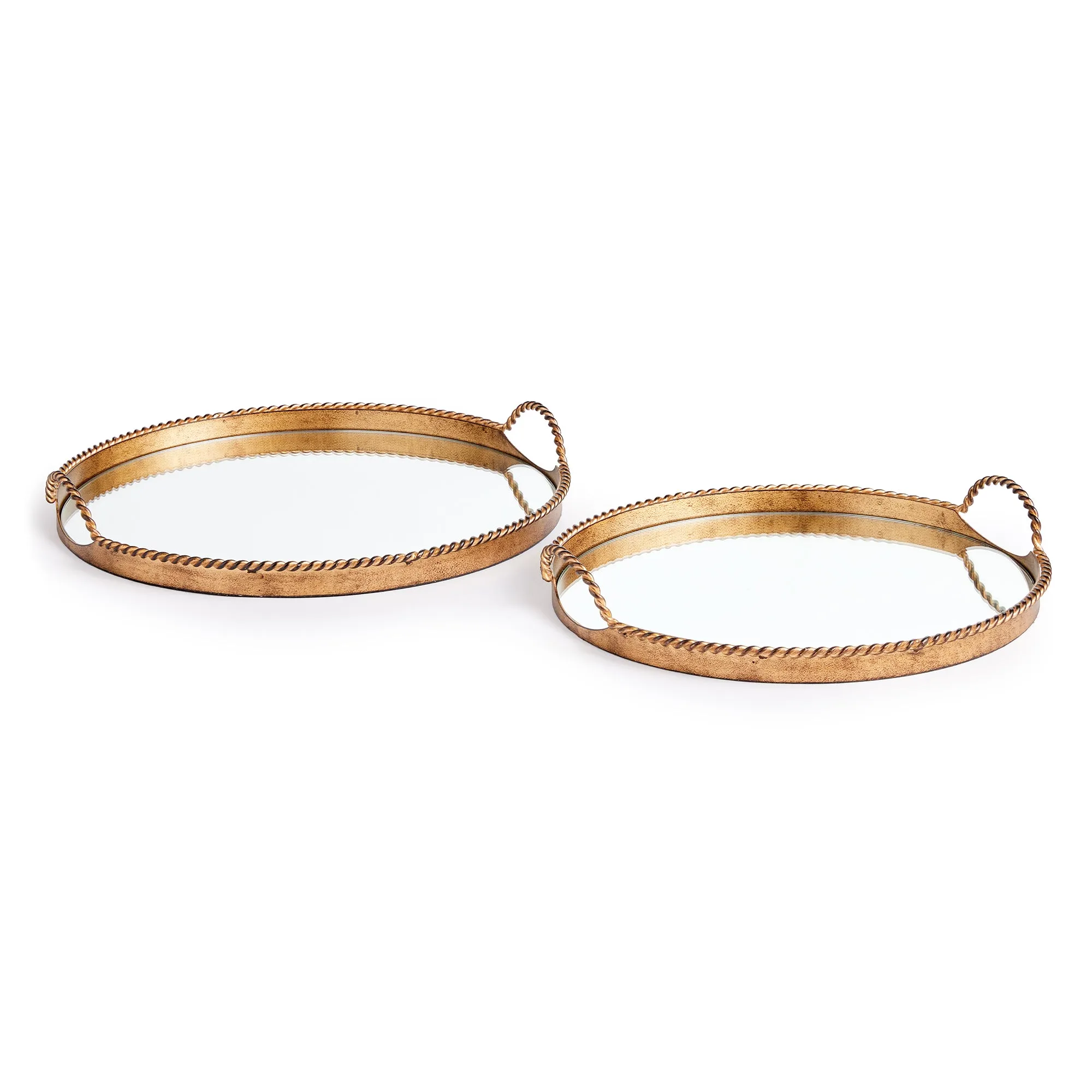 BRAIDEN DECORATIVE MIRRORED TRAYS, SET OF 2 BY NAPA HOME & GARDEN