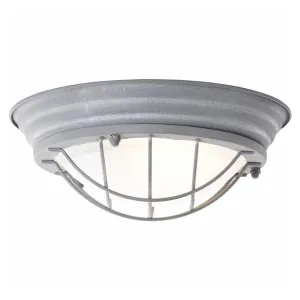 Brilliant 1 Light 30W Typhoon Wall and Ceiling Light - Grey Concrete & White | 94491/70