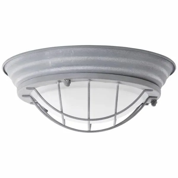 Brilliant 1 Light 30W Typhoon Wall and Ceiling Light - Grey Concrete & White | 94491/70