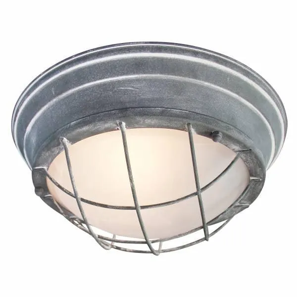 Brilliant 1 Light 30W Typhoon Wall and Ceiling Light - Grey Concrete & White | 94491/70