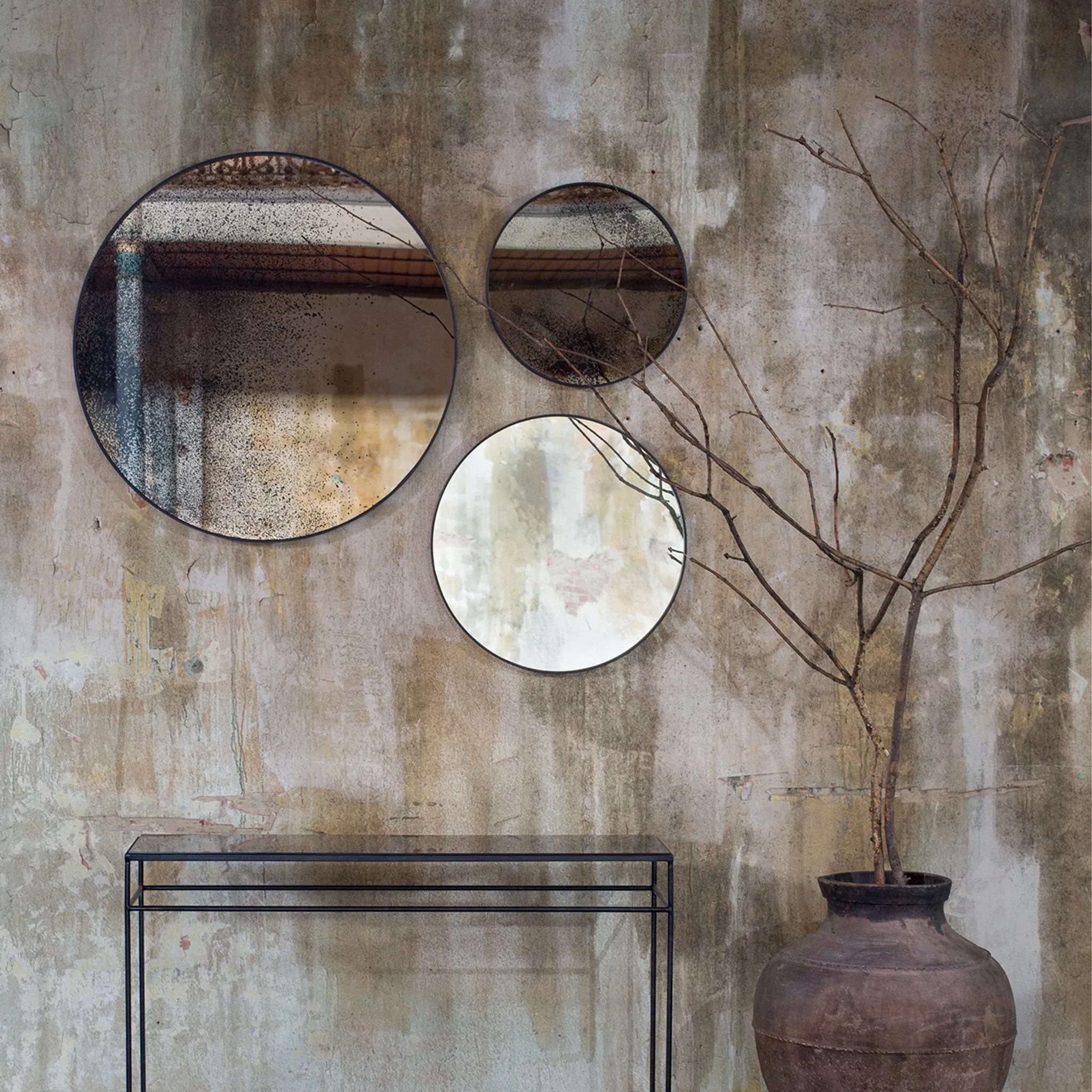 Bronze mirror tray- 19 x 19 x 2