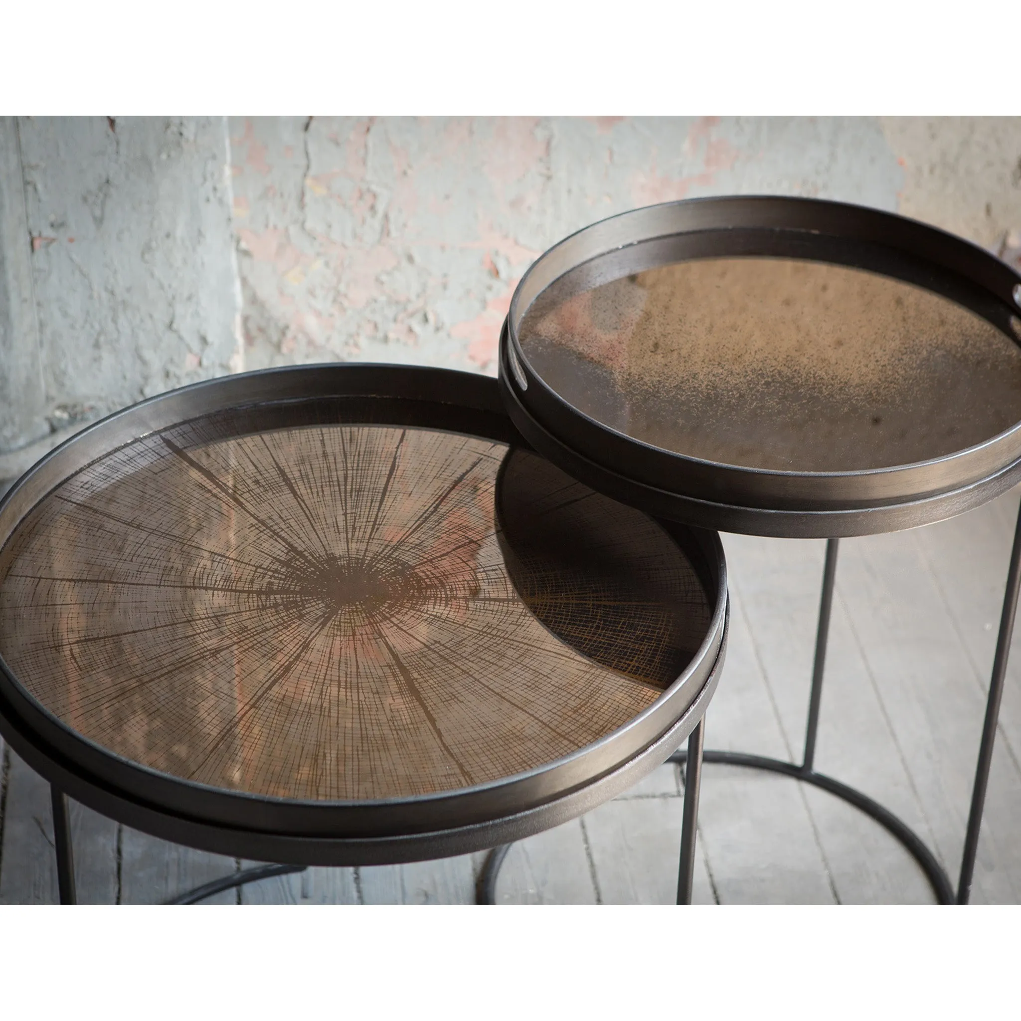 Bronze mirror tray- 19 x 19 x 2