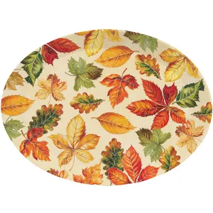Bulk Fall Leaves Oval Plastic Tray (Case of 12)