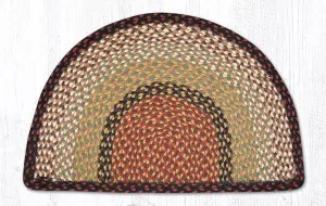 Burgundy and Mustard Braided Rug