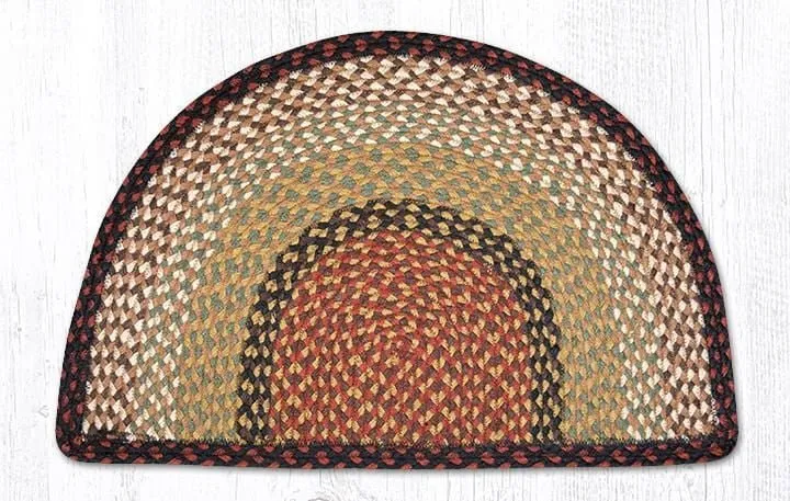 Burgundy and Mustard Braided Rug