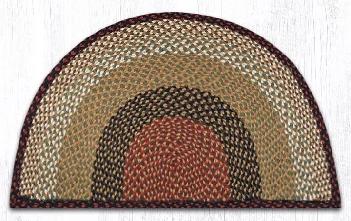 Burgundy and Mustard Braided Rug