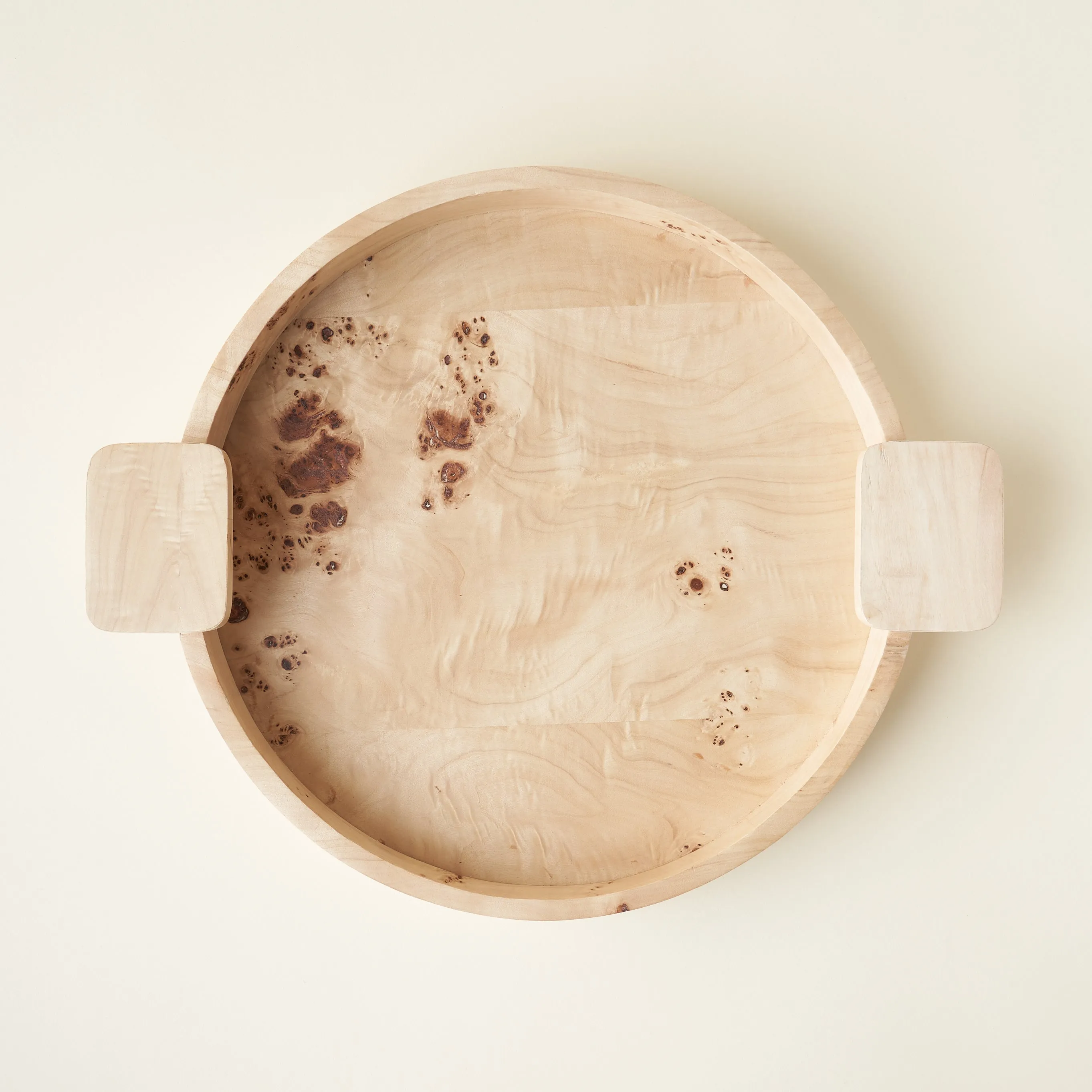 Burl Wood Round Tray