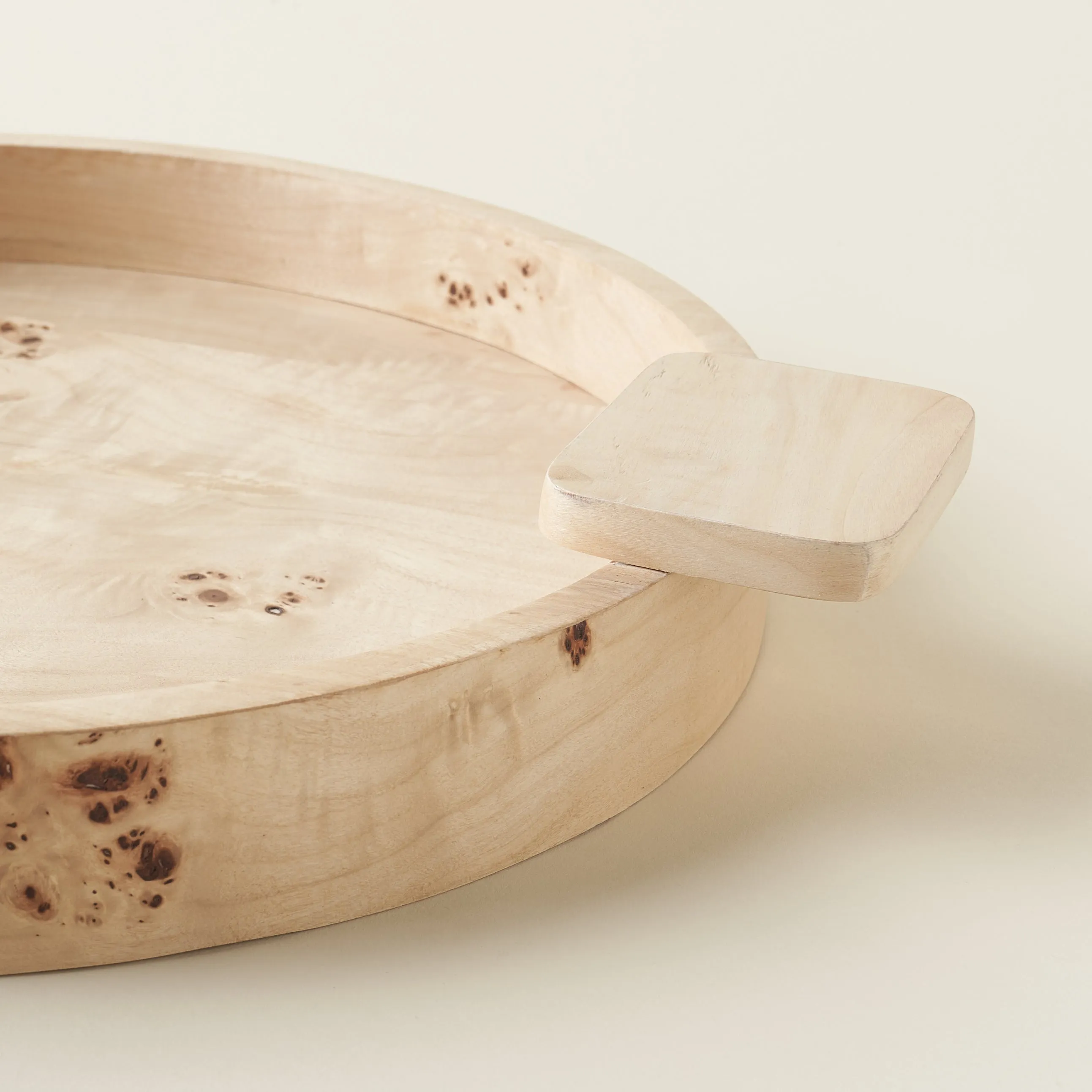 Burl Wood Round Tray