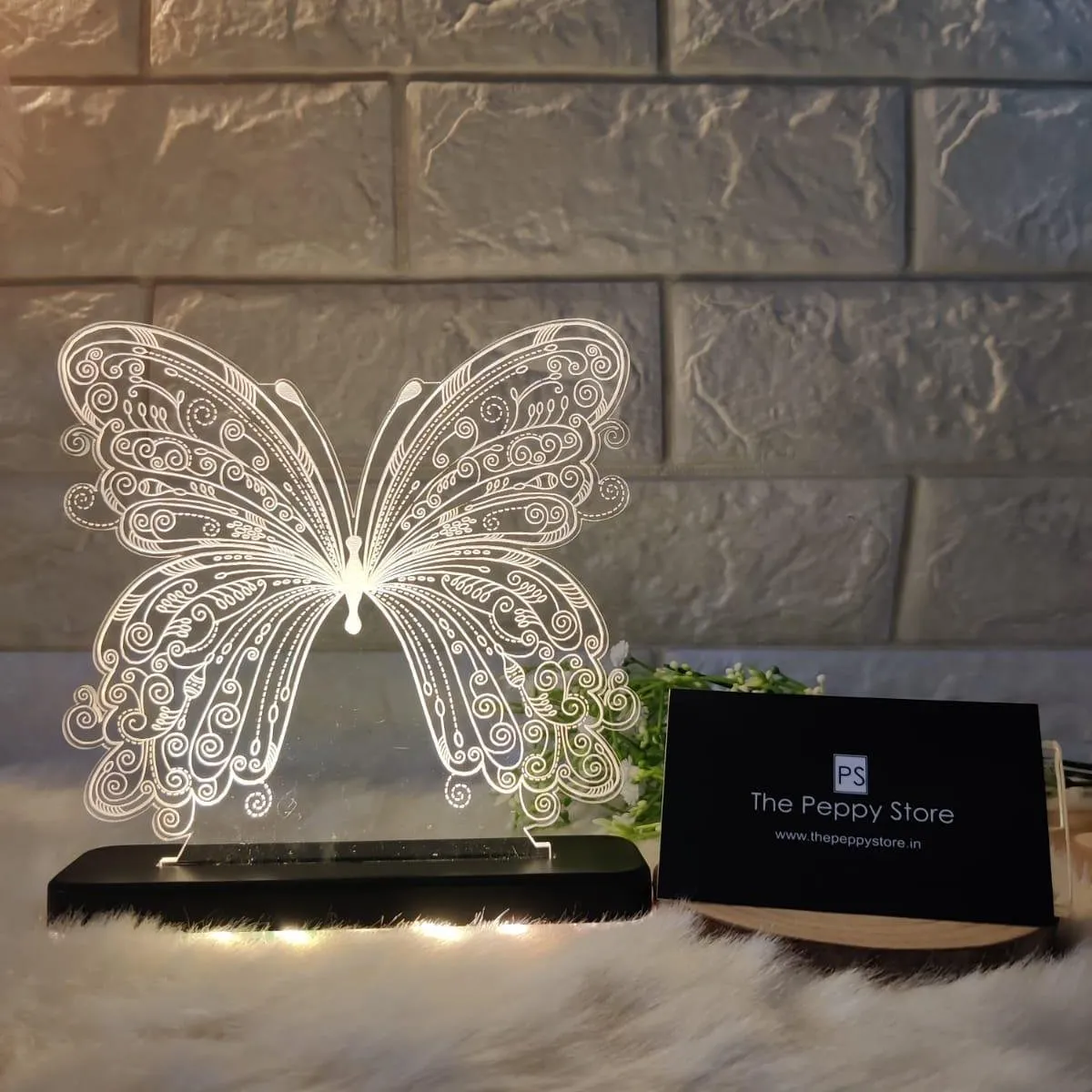 Butterfly Led Plaque with Led Stand