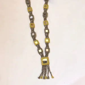 Camel Dune Handcrafted Tassel Mirror Work Necklace