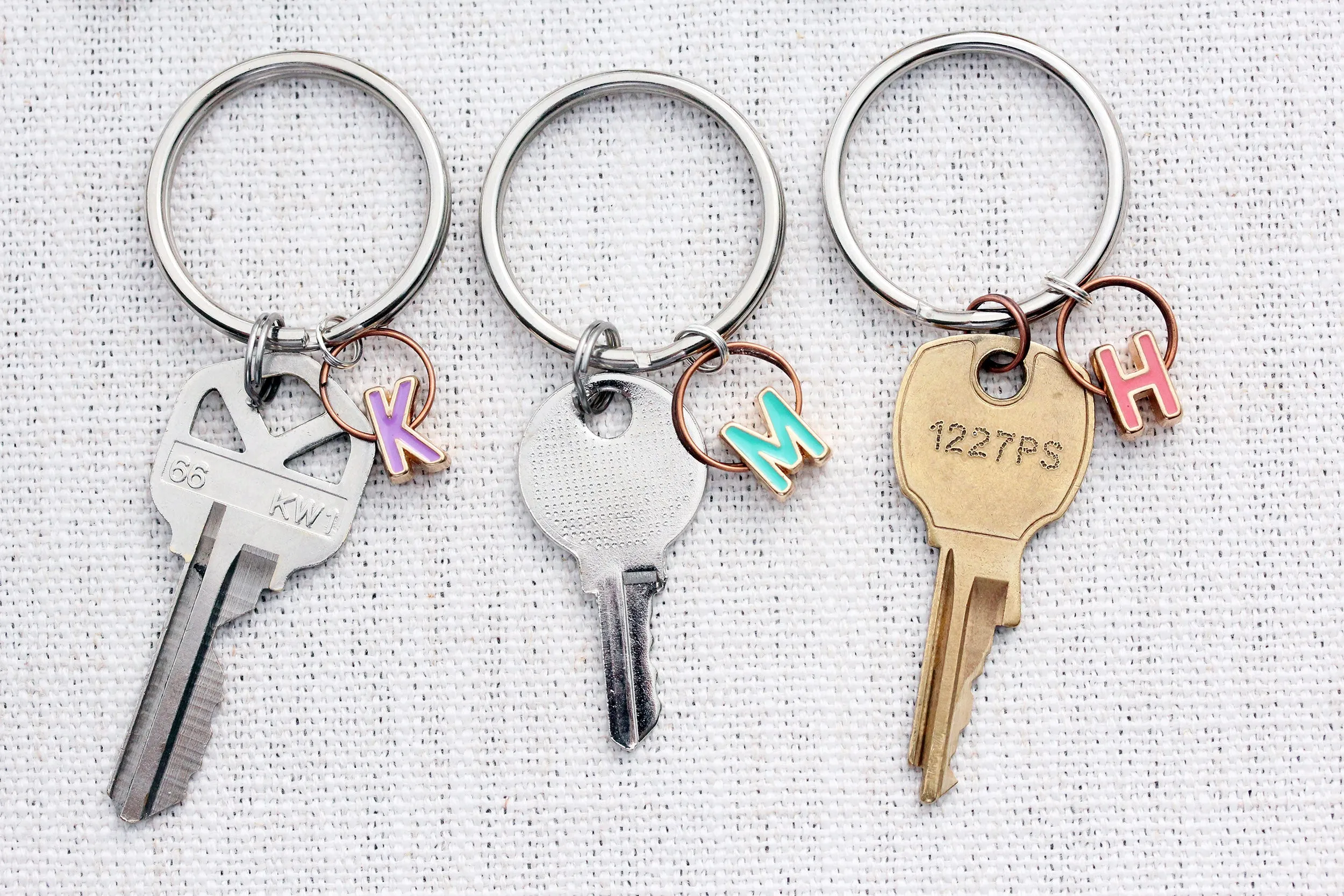 colorful letter keychain { enamel }