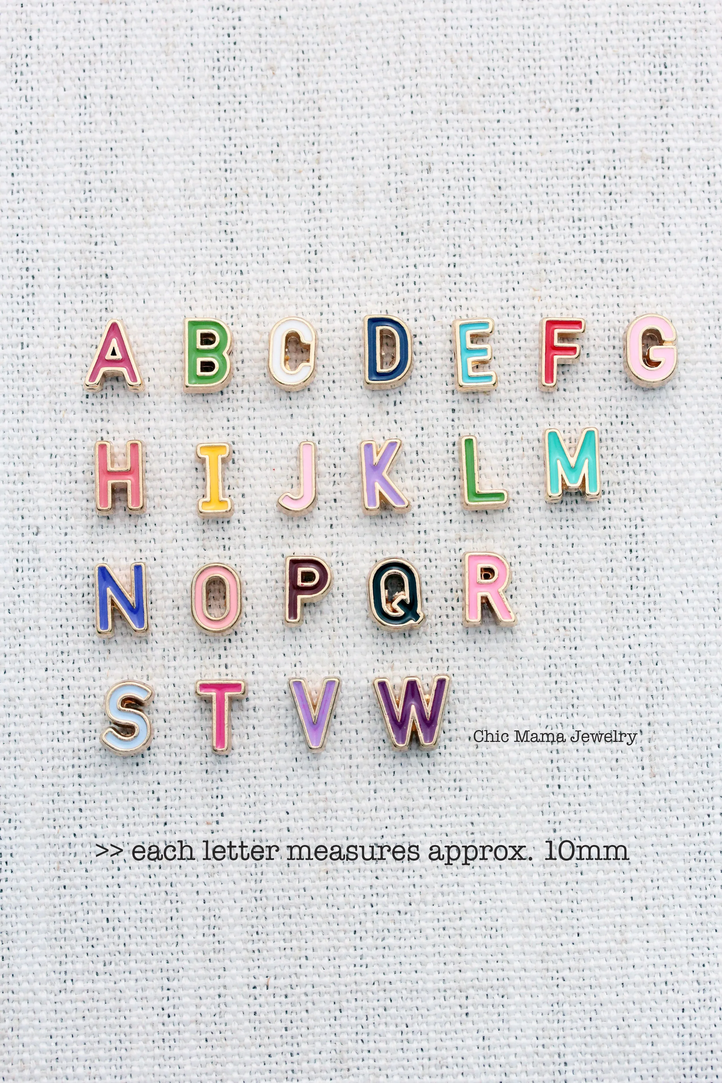 colorful letter keychain { enamel }