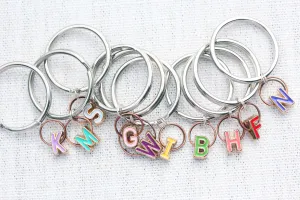 colorful letter keychain { enamel }
