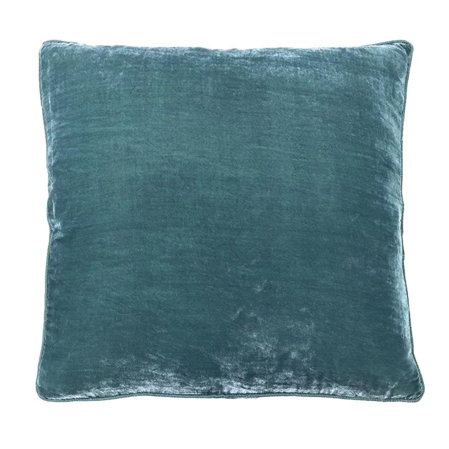 Crushed Velvet Cushion - Aqua (50cm)
