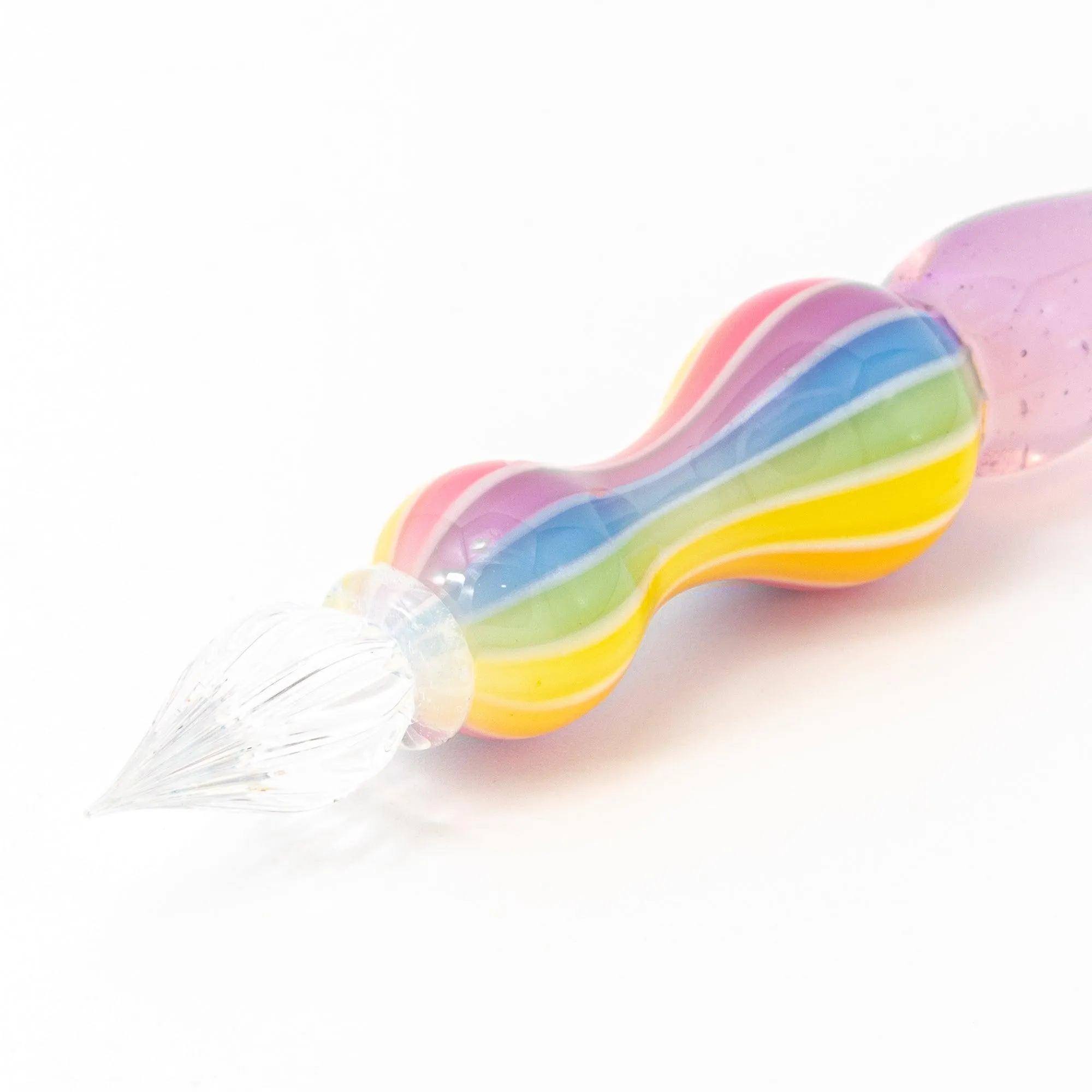 Dreamy Rainbow Balloon Glass Dip Pen | Rose