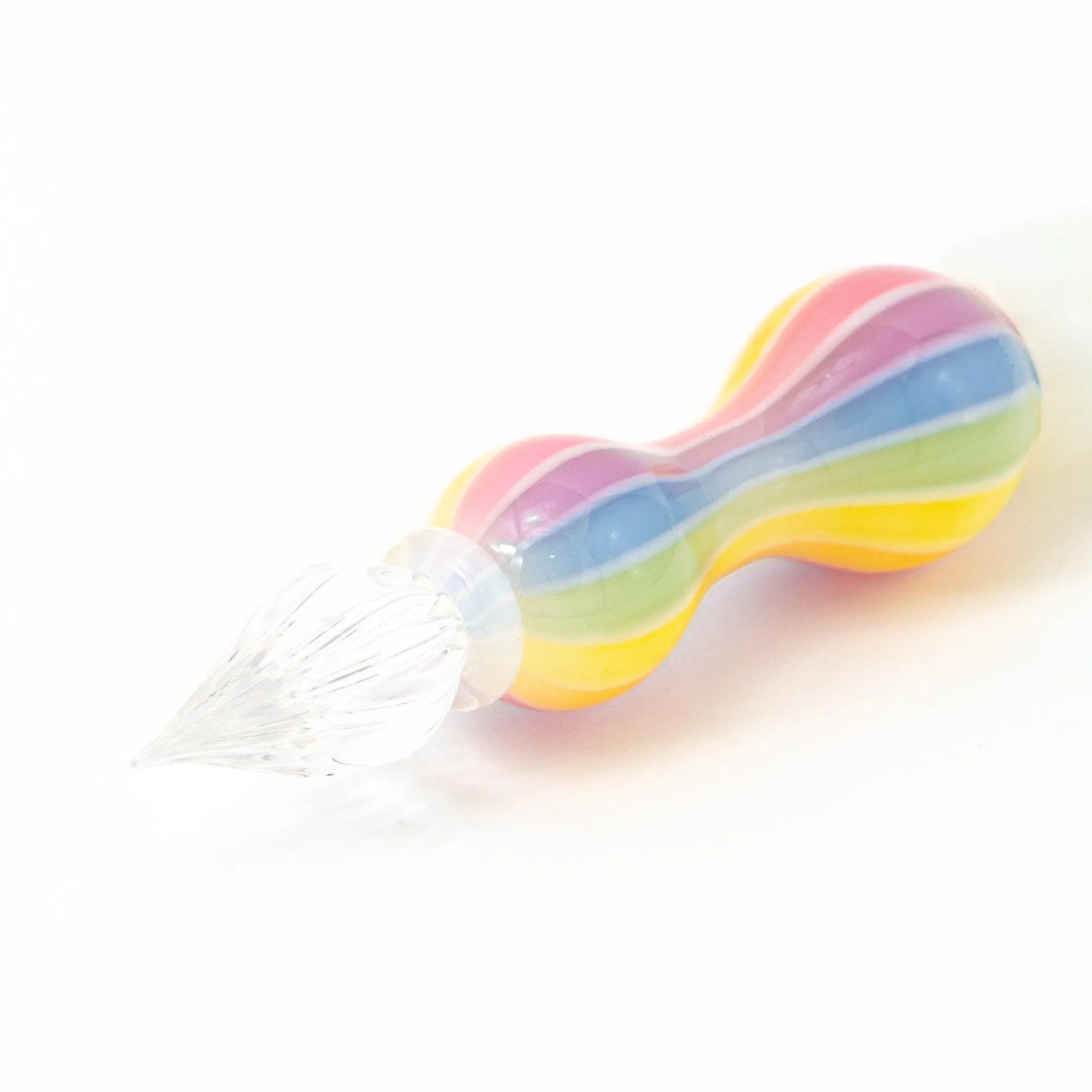 Dreamy Rainbow Balloon Glass Dip Pen | White